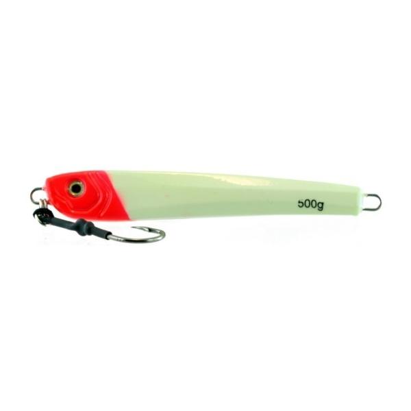 Vertical Jig Nembus Red/Glow 17.5 ounce - Almost Alive Lures - Click Image to Close