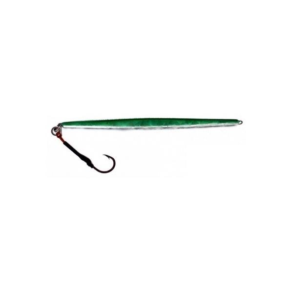Vertical Jig Bunda Green/Flash 2.1 ounce - Almost Alive Lures - Click Image to Close
