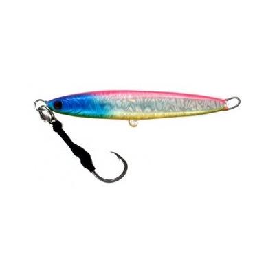 Vertical Jig Arm Pink/Blue/Flash 3.5 ounce - Almost Alive Lures - Click Image to Close