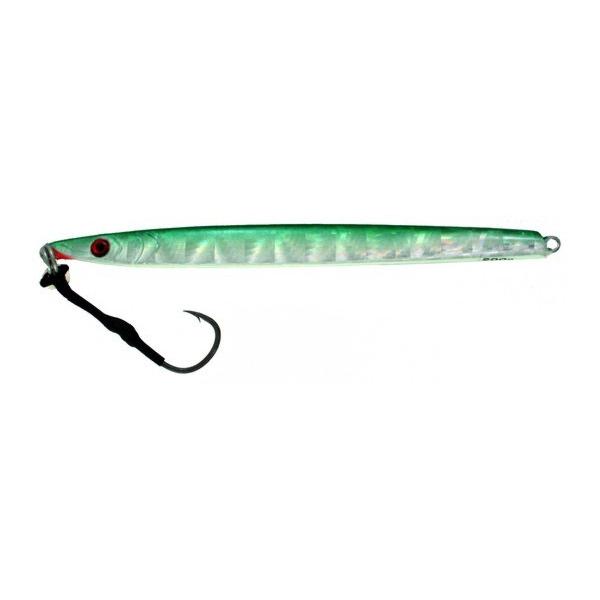 Vertical Jig Sargas Green/Flash 7 ounce - Almost Alive Lures - Click Image to Close