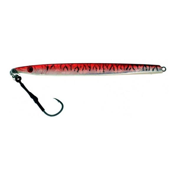 Vertical Jig Sargas Red/Flash 7 ounce - Almost Alive Lures - Click Image to Close