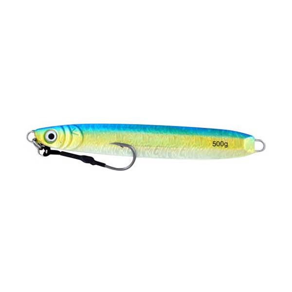 Vertical Jig Etamin Blue/Green/Flash 17.5 ounce - Almost Alive L - Click Image to Close