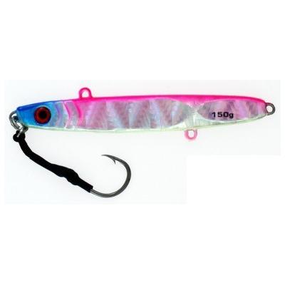 Vertical Jig Zosma Pink/Blue/Glow 5 ounce - Almost Alive Lures - Click Image to Close