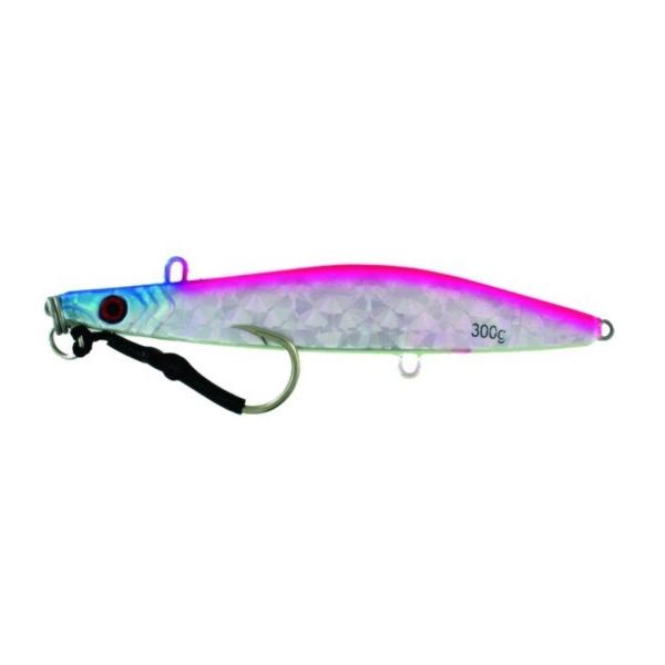 Vertical Jig Zosma Pink/Blue/Glow 10.5 ounce - Almost Alive Lure - Click Image to Close