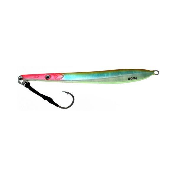 Vertical Jig Cursa Red/Green/Flash 7 ounce - Almost Alive Lures - Click Image to Close