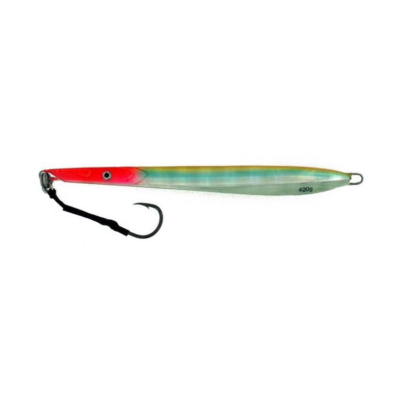 Vertical Jig Cursa Red/Green/Flash 14.8 ounce - Almost Alive Lur - Click Image to Close