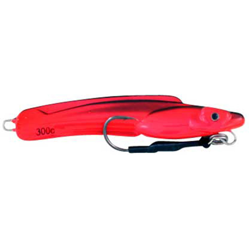 Vertical Jig Grumium Red/Black 10.5 ounce - Almost Alive Lures - Click Image to Close