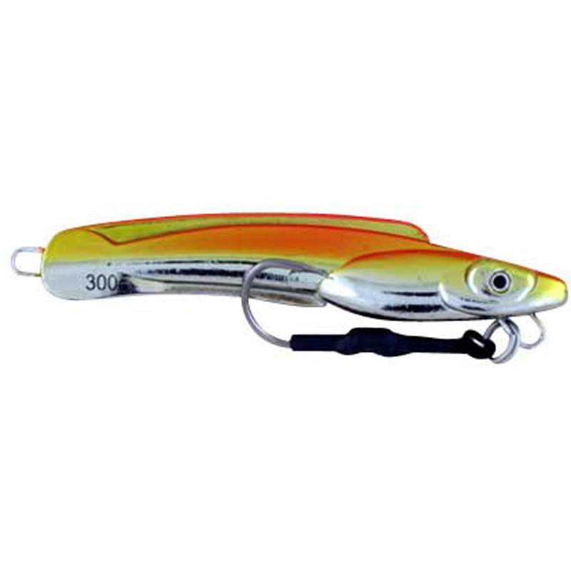 Vertical Jig Grumium Orange/Flash 10.5 ounce - Almost Alive Lure - Click Image to Close