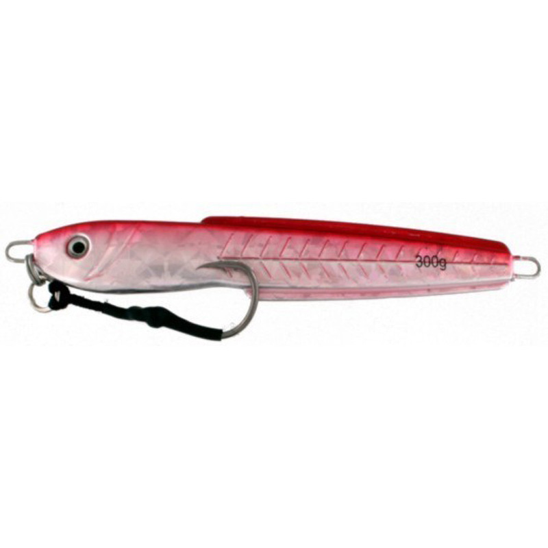 Vertical Jig Rukbat Red/Flash 10.5 ounce - Almost Alive Lures - Click Image to Close