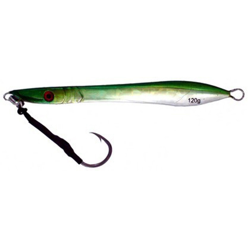 Vertical Jig Mizar Green/Flash 4 ounce - Almost Alive Lures - Click Image to Close