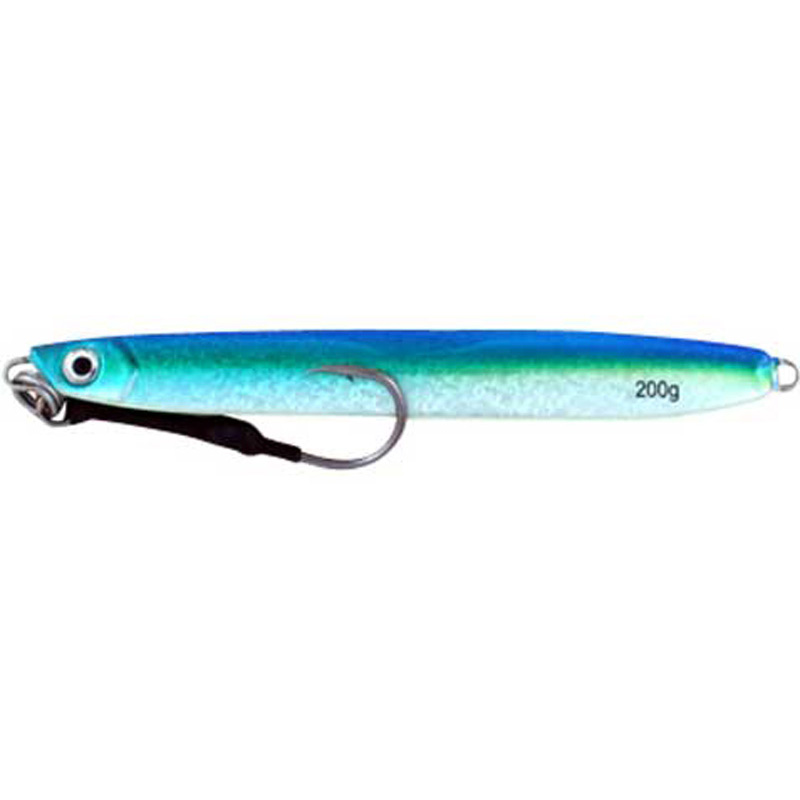 Vertical Jig Sasin Blue-Green/Flash 7 ounce - Almost Alive Lures - Click Image to Close