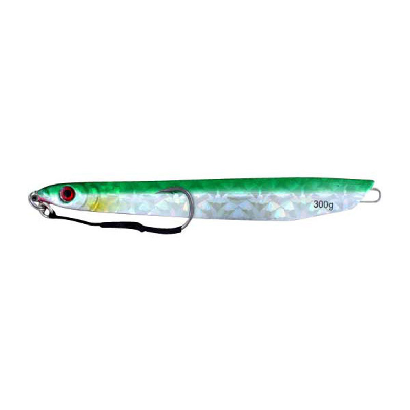 Vertical Jig Merak Green/Silver Flash 10.5 ounce - Almost Alive - Click Image to Close