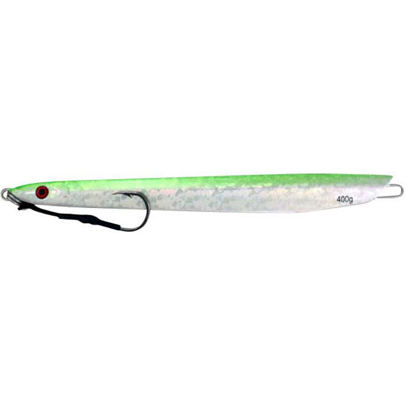 Vertical Jig Merak Green/Silver Flash 14 ounce - Almost Alive Lu - Click Image to Close