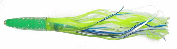 Bullet Head Trolling Lure, Green/blue/yellow 12 Inch - Click Image to Close