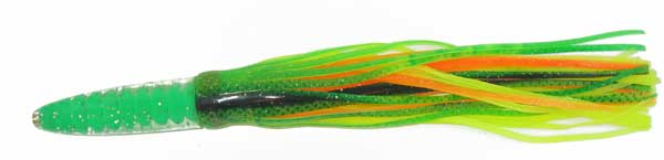 Bullet Head Trolling Lure, Green/yellow/orange 12 Inch - Click Image to Close