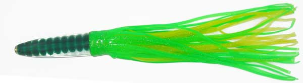 Bullet Head Trolling Lure, Green/yellow 12 Inch - Click Image to Close