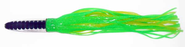 Bullet Head Trolling Lure, Green/yellow 14 Inch - Click Image to Close