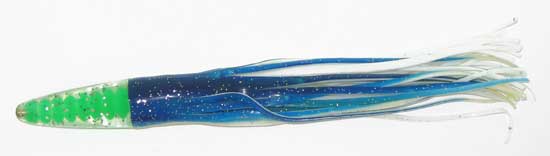 Bullet Head Trolling Lure, Blue/white 9 Inch - Click Image to Close