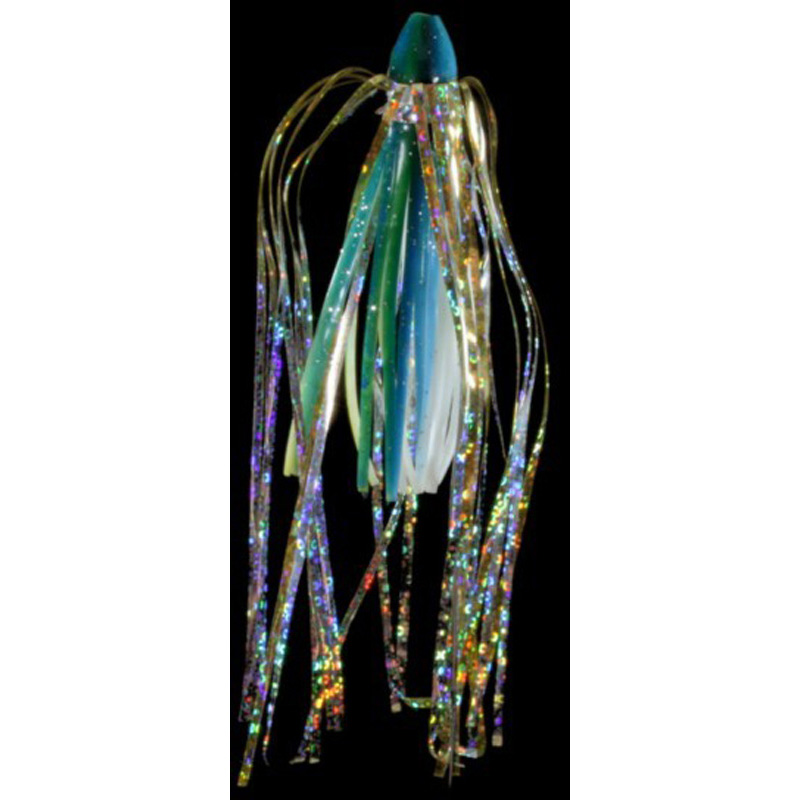 Witch Lure, 10g, Blue,white Skirt, Gold Mylar