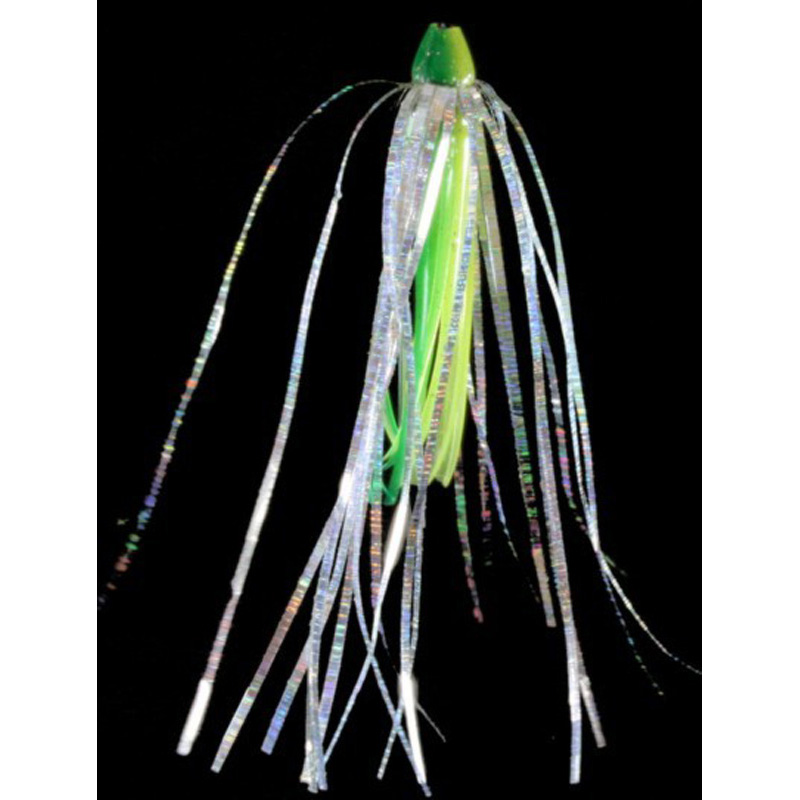 Witch Lure, 10g, Green, Yellow Skirt, Silver Mylar