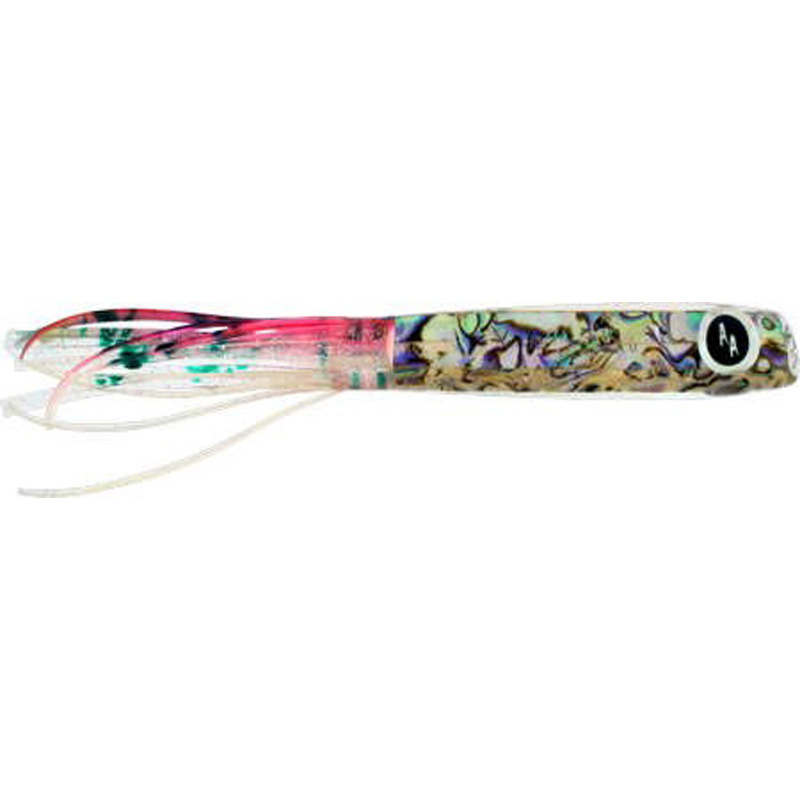 Soopah Lure Abalone Shell With Pink, Clear Skirt, 7 Inch - Click Image to Close