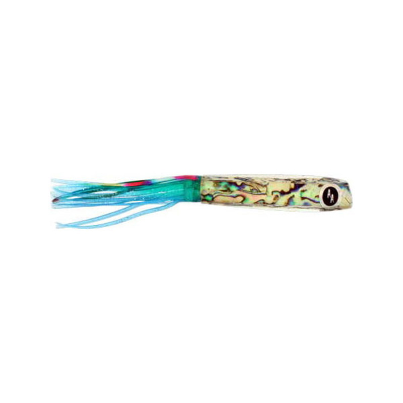 Soopah Lure Abalone Shell With Blue Skirt, 7 Inch - Click Image to Close