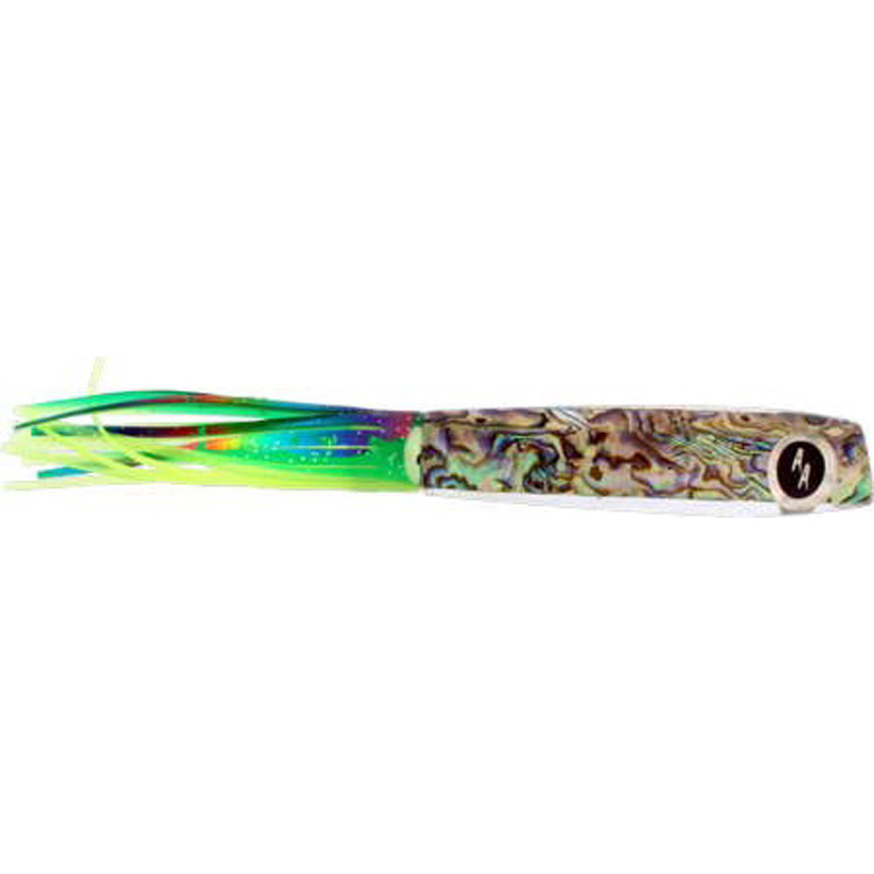 Soopah Lure Abalone Shell With Yellow, Green Skirt, 7 Inch