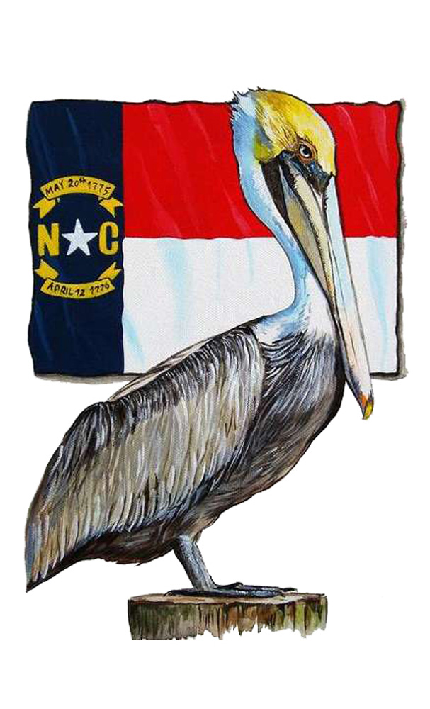 NC Flag Pelican Decal/Sticker - Click Image to Close