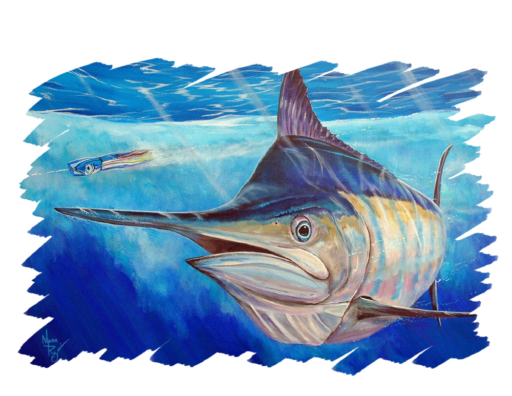 Marlin chasing Lure Decal/Sticker - Click Image to Close