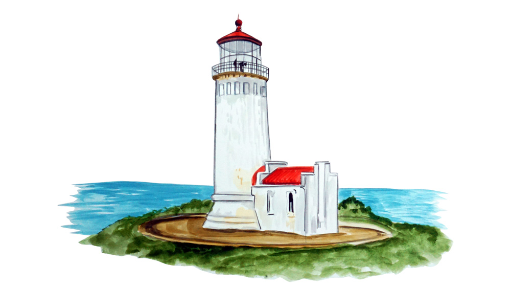 North Head Lighthouse Decal/Sticker - Click Image to Close