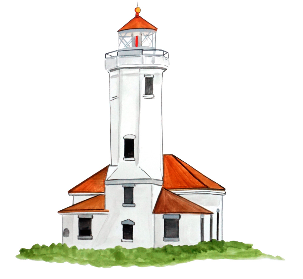 Point Wilson Lighthouse Decal/Sticker - Click Image to Close