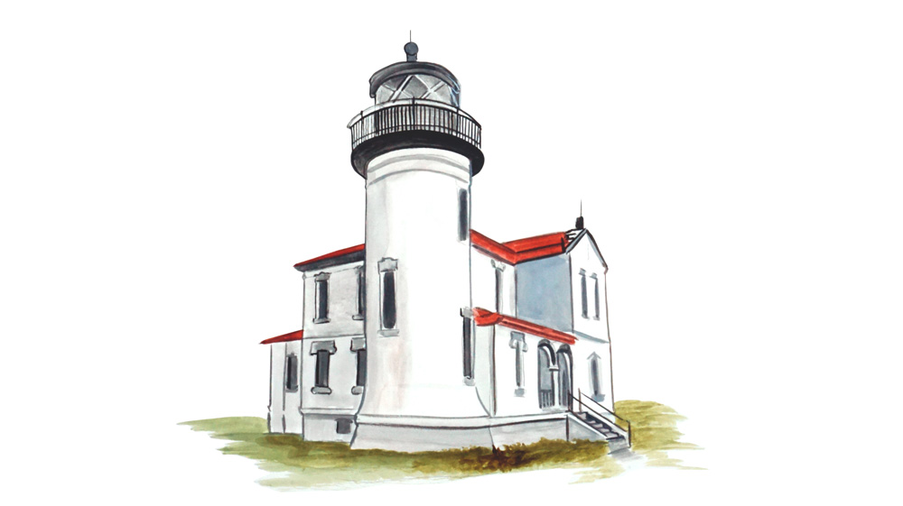 Whidby Island Lighthouse Decal/Sticker - Click Image to Close