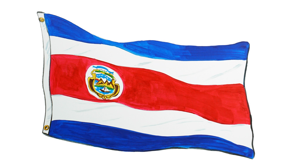 Costa Rica Flag Decal/Sticker - Click Image to Close