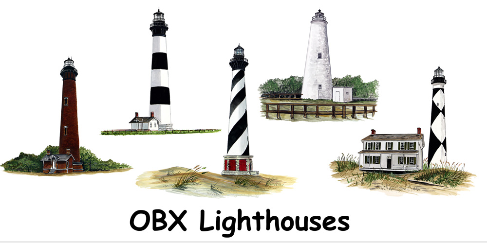 OBX Lighthouses Decal/Sticker