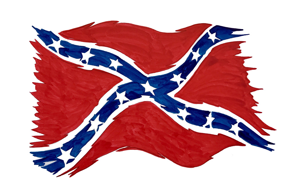 Confederate Flag Tattered Decal/Sticker
