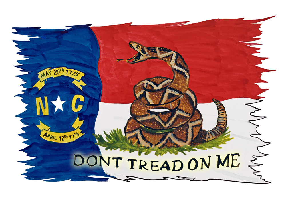 NC Flag - Don't Tread On Me Decal/Sticker