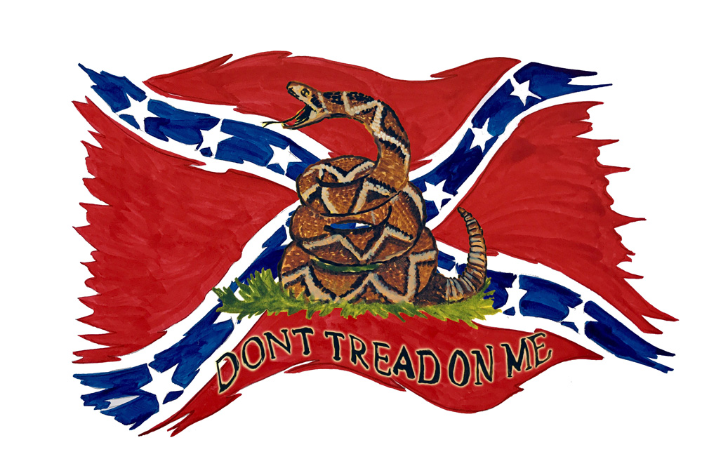 Confederate Flag - Don't Tread On Me Decal/Sticker - Click Image to Close
