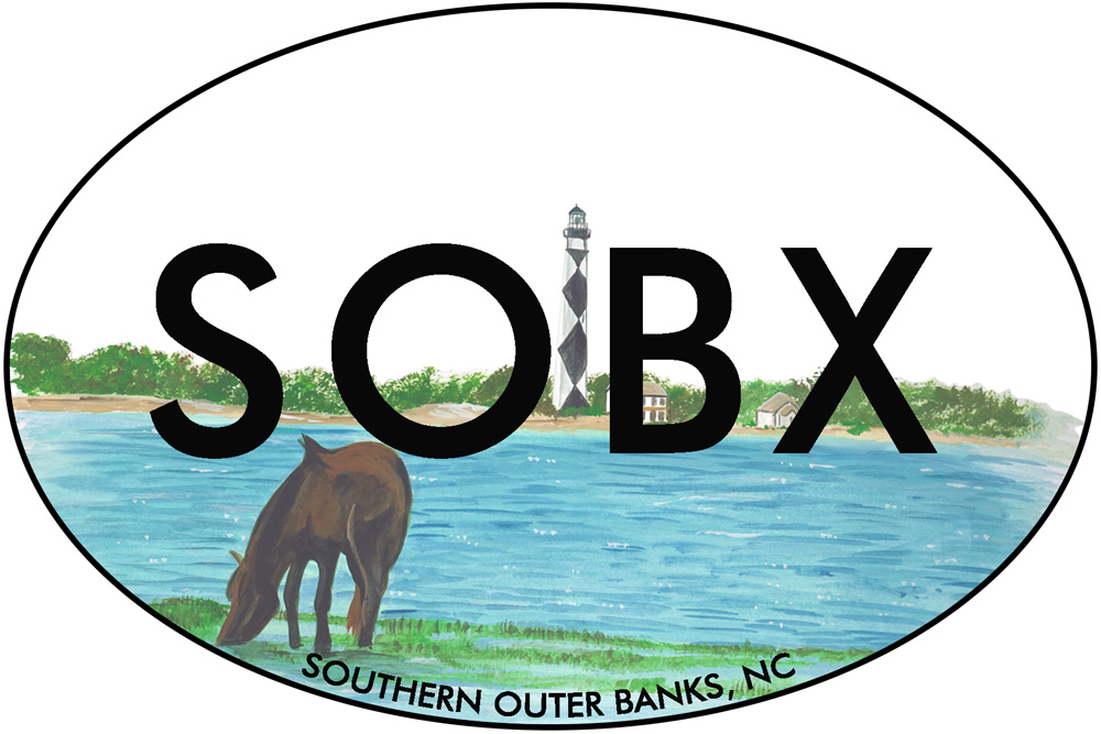 SOBX - Southern Outer Banks w/ Lighthouse Decal/Sticker - Click Image to Close