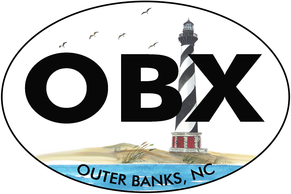OBX - Outer Banks - Hatteras Lighthouse Decal/Sticker - Click Image to Close
