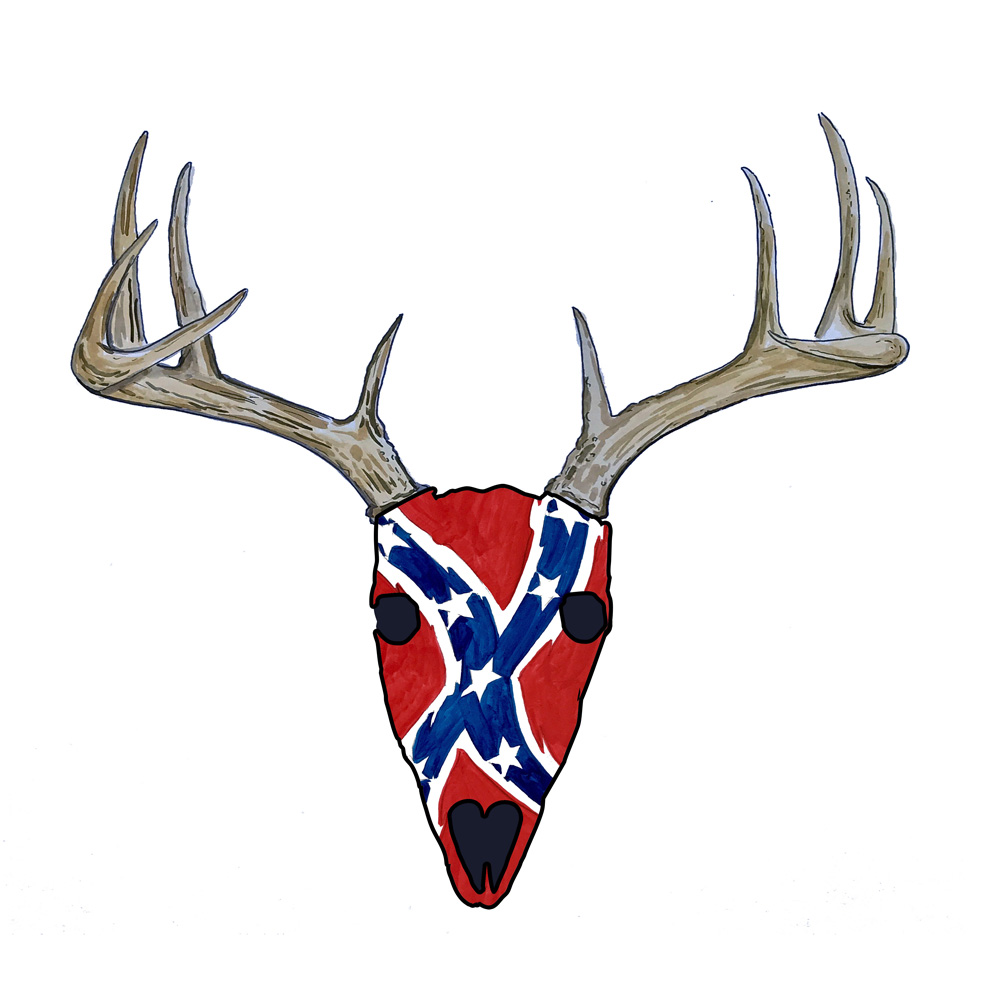 CONFEDERATE DEER Decal/Sticker - Click Image to Close