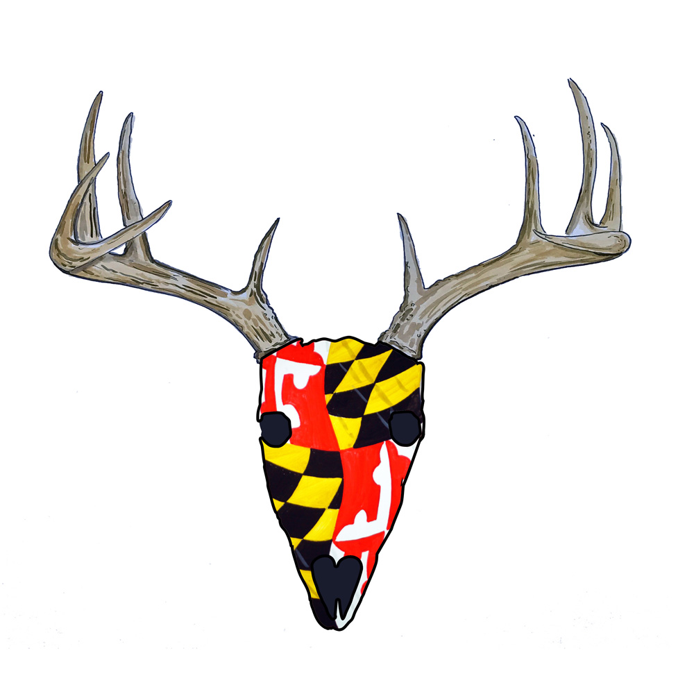 MARYLAND DEER Decal/Sticker - Click Image to Close