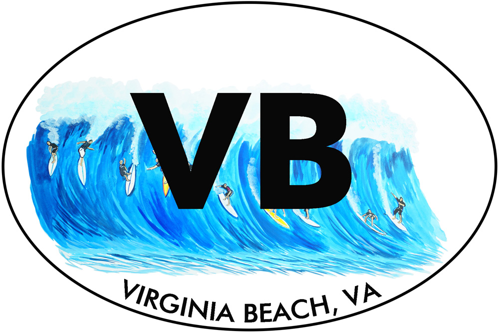 Virginia Beach - VB- Surf Decal/Sticker - Click Image to Close