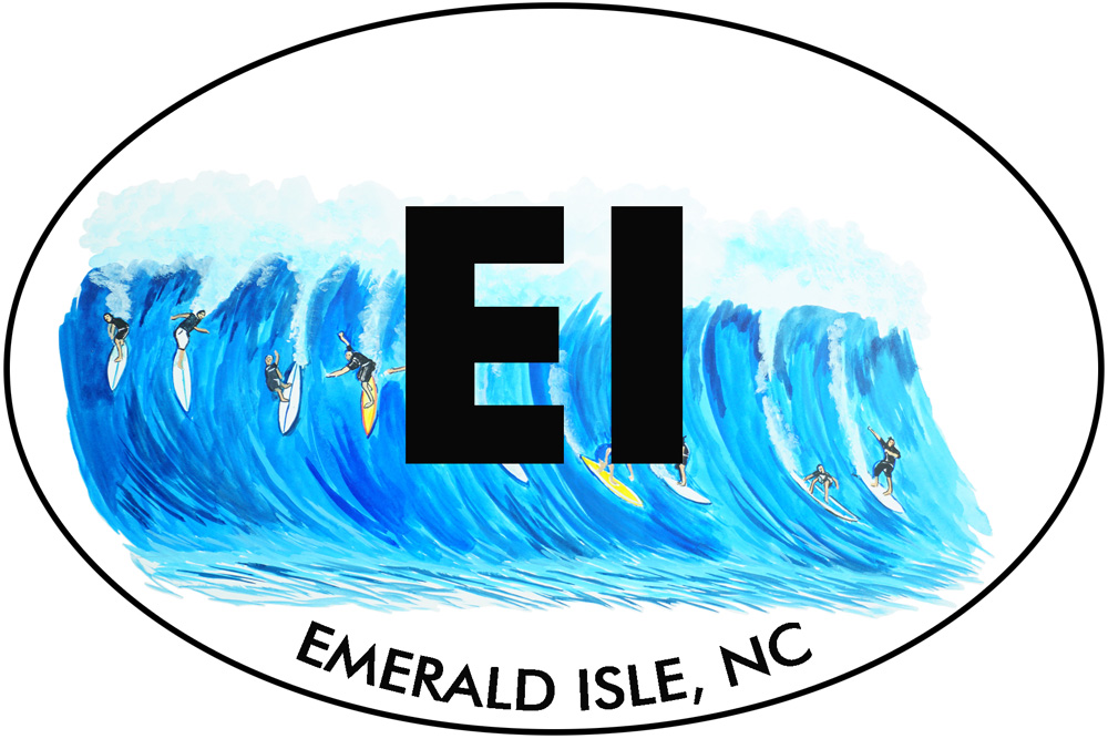 EI - Emerald Isle Surfing Decal/Sticker