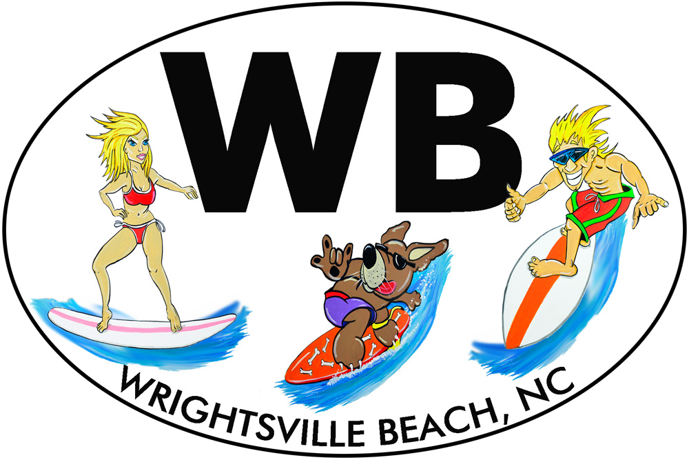 WB - Wrightsville Beach Surf Buddies Decal/Sticker - Click Image to Close