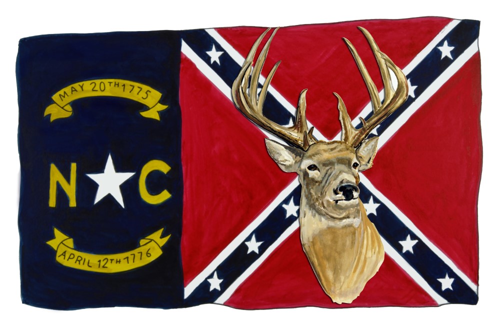 NC Confederate Flag w/ Buck Decal/Sticker