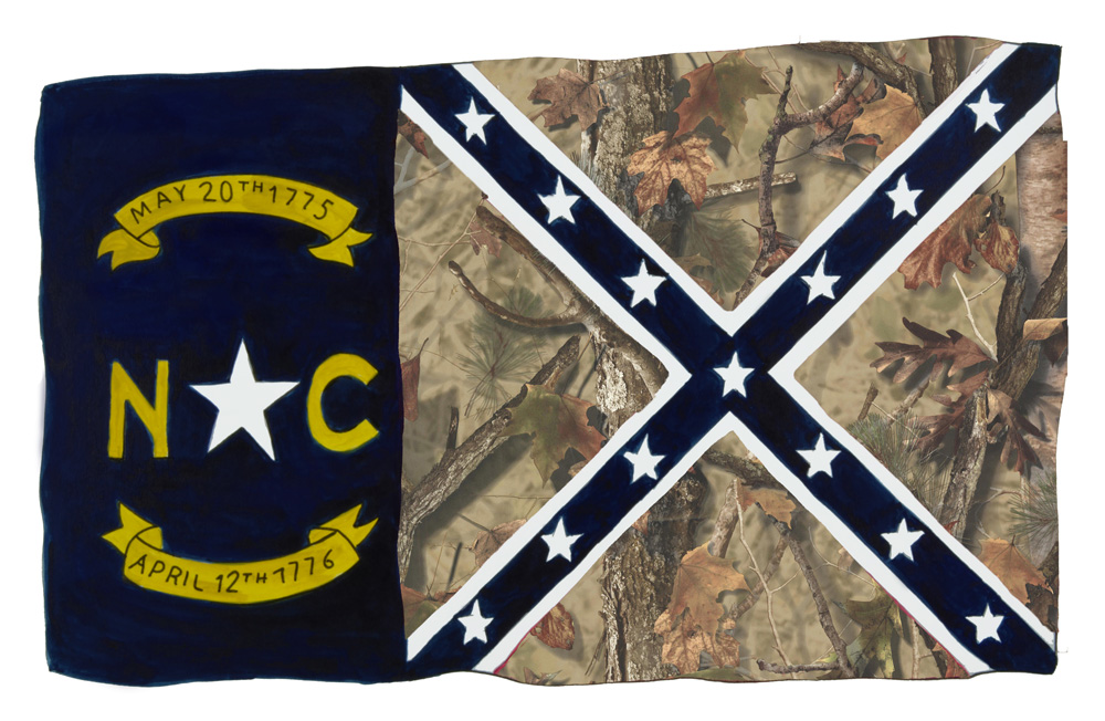 NC Camo Confederate Flag Decal/Sticker - Click Image to Close