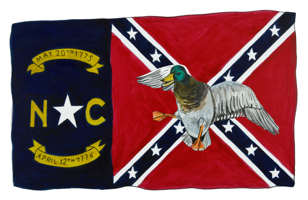 NC Confederate Flag w/ Mallard Decal/Sticker - Click Image to Close