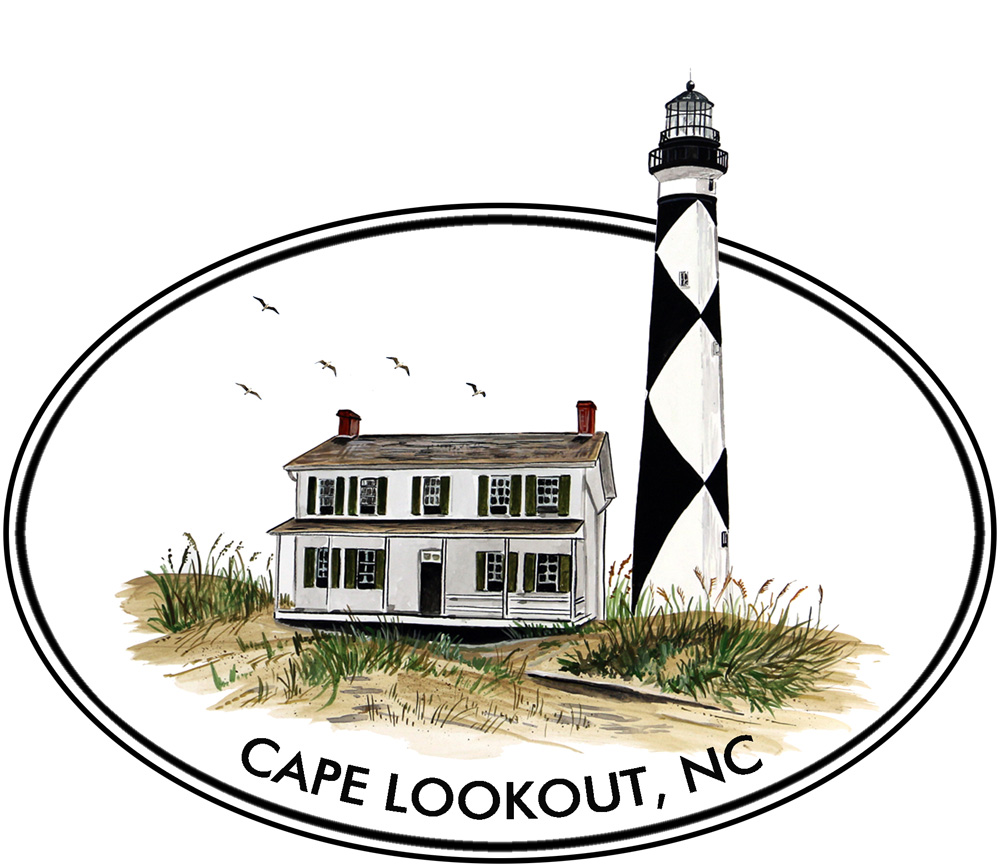 Oval Cape Lookout Lighthouse Decal/Sticker