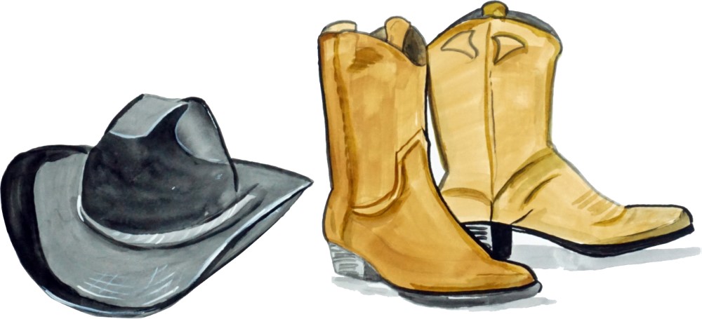 Cowboy Boots and Hat Decal/Sticker