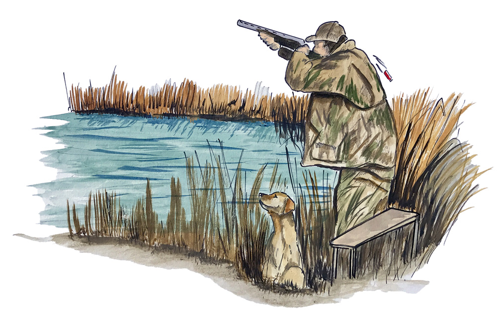 Duck Hunter and Dog Decal/Sticker